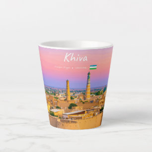 Tasse Latte Khiva, Ouzbékistan - Petite vue du ciel de l'ancie