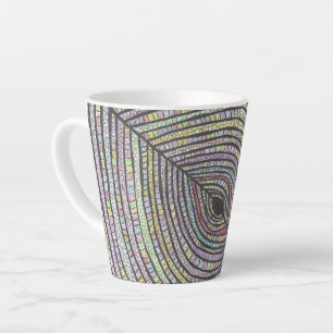 Tasse Latte Kian Art géométrique coloré dessiné à la main