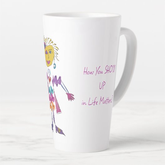 Tasse Latte 'Kiki' - Comment vous vous présentez dans la vie,  (Angle droit)
