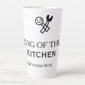 Tasse Latte King of the kitchen chef cooking add name crown ha (Devant)