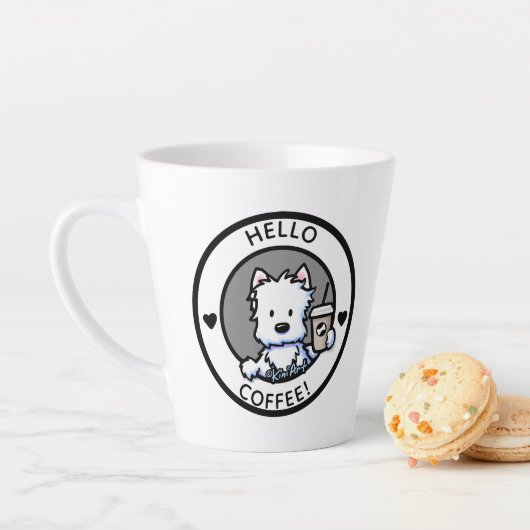 Tasse Latte KiniArt Coffee Westie (En situation)