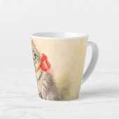 Tasse Latte Kitten avec ruban rouge (Angle droit)