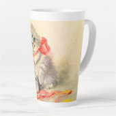 Tasse Latte Kitten avec ruban rouge (Angle droit)