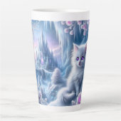 Tasse Latte Kitten blanc dans le royaume des glaces d'Imaginai (Devant)