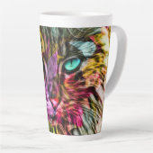 Tasse Latte Kitty Chat coloré Artsy Design (Angle droit)