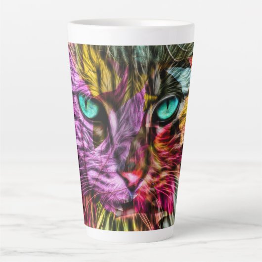 Tasse Latte Kitty Chat coloré Artsy Design (Devant)