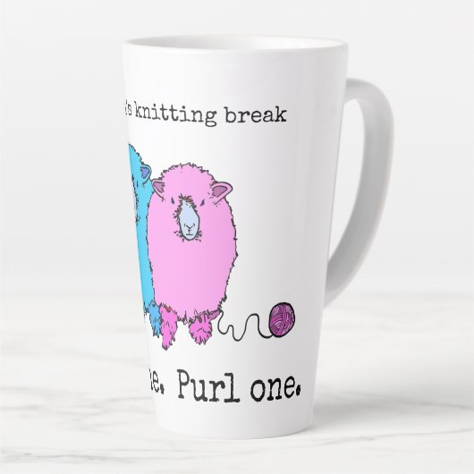 Tasse Latte Knit one purl un mignon mouton personnalisées gran (Angle droit)