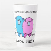 Tasse Latte Knit one purl un mignon mouton personnalisées gran (Devant)