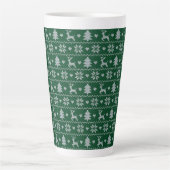 Tasse Latte Knitted seamless Christmas pattern (Devant)