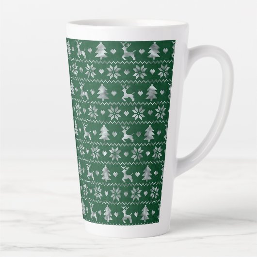 Tasse Latte Knitted seamless Christmas pattern (Droite)