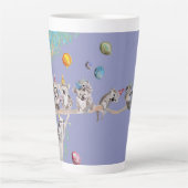 Tasse Latte Koala Aquarelle violet fête d'anniversaire Latte M (Devant)