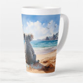 Tasse Latte Koala regardant l'océan Joyeuses Pâques (Angle droit)