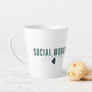 Tasse Latte La boue verte latte du travailleur social