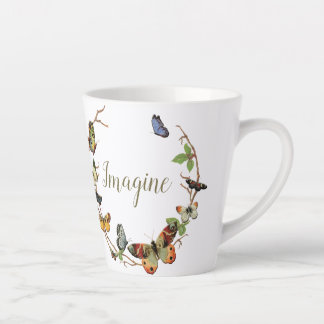 Tasse Latte La couronne de papillons personnalise la Musique