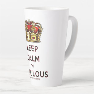Tasse Latte La couronne dorée rouge de SlipperyJoe reste calme