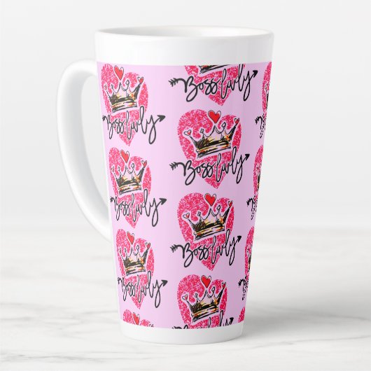 Tasse Latte La Dame rose (Angle gauche)