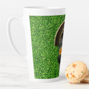Tasse Latte La dinde fière de SlipperyJoe mange du jambon roug