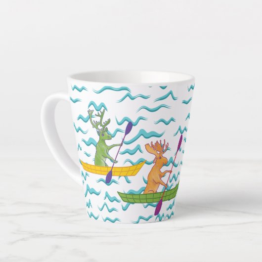 Tasse Latte La faune Kayakers (Angle gauche)