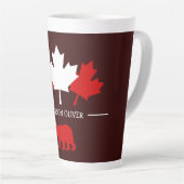 Tasse Latte La Feuille d'érable du Canada, Joyeuse fête du Can (Angle droit)