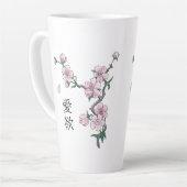 Tasse Latte La floraison de cerisiers "Hanami". (Angle gauche)