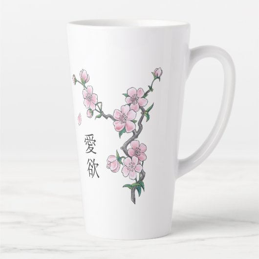 Tasse Latte La floraison de cerisiers "Hanami". (Droite)