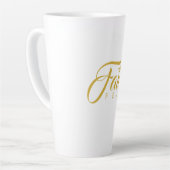 Tasse Latte La foi sur la peur or et blanc (Angle gauche)