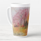 Tasse Latte La forêt d'automne de l'Aquarelle (Angle gauche)