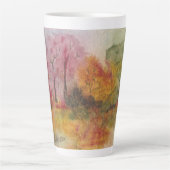 Tasse Latte La forêt d'automne de l'Aquarelle (Devant)