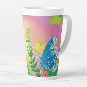 Tasse Latte La fourmi, l'escargot et le papillon bleu de Chapm