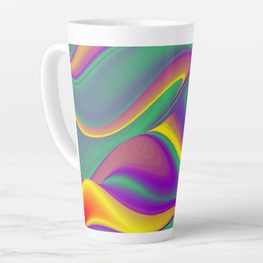 Tasse Latte La magie des couleurs, Rainbowart 3D Abstrait (Angle gauche)