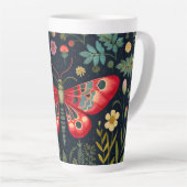 Tasse Latte La Mousse Rouge Dans Le Jardin De Nuit (Angle droit)