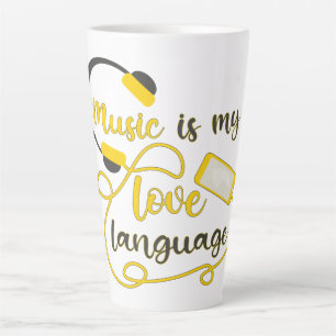 Tasse Latte La musique est ma langue d'amour phrase romantique