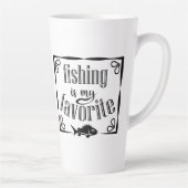 Tasse Latte La pêche est ma citation préférée (Droite)