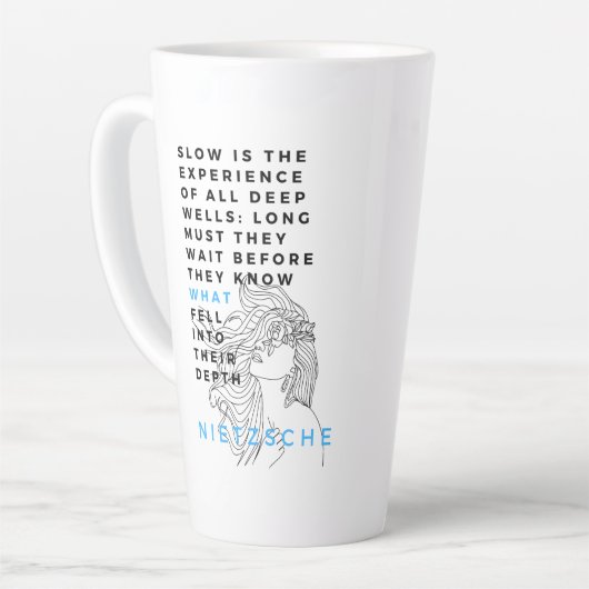 Tasse Latte La philosophie de l'âme profonde cite Nietzsche (Angle gauche)
