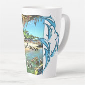 Tasse Latte La rivière rencontre l'océan 0330 (Angle droit)