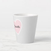 Tasse Latte La Saint Valentin, le coeur rose latte (Devant)