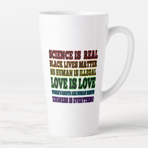 Tasse Latte La science est la vraie matière de vie noire