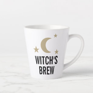 Tasse Latte La sorcière brille, la jolie lune et le design des