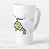 Tasse Latte la tortue hélicoptère (Angle droit)