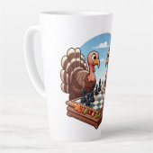Tasse Latte La Turquie aux échecs (Angle gauche)