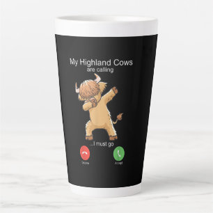 Tasse Latte La vache écossaise des Highlands appelle