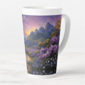 Tasse Latte La vallée de la Lavande à l'aube (Angle droit)