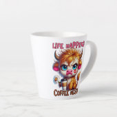 Tasse Latte La vie arrive, le café aide (Angle droit)