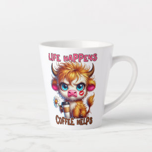 Tasse Latte La vie arrive, le café aide
