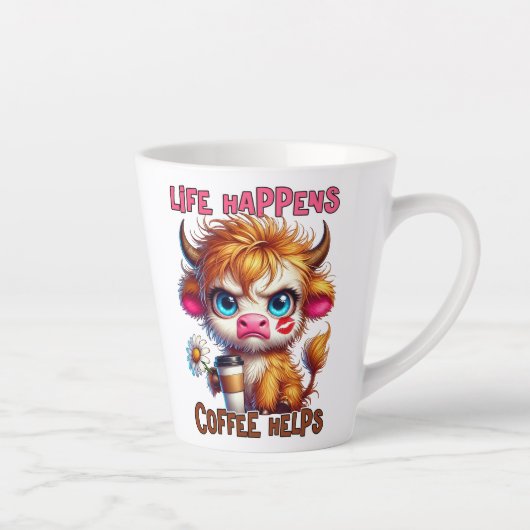 Tasse Latte La vie arrive, le café aide (Droite)