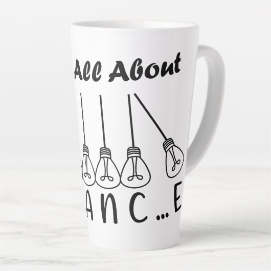 Tasse Latte La vie, c'est l'équilibre de l'inspiration de moti (Angle droit)