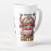 Tasse Latte La vie commence après le café  (Angle droit)