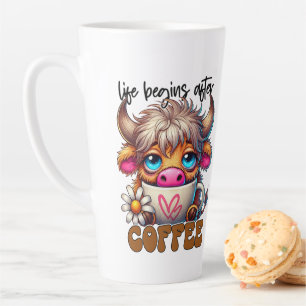 Tasse Latte La vie commence après le café 