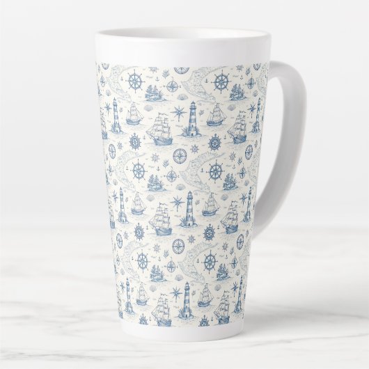 Tasse Latte La vie côtière Océans bleus (Angle droit)
