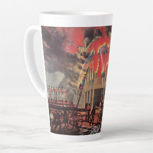 Tasse Latte La vie d'un pompier, pompiers vintage luttant cont